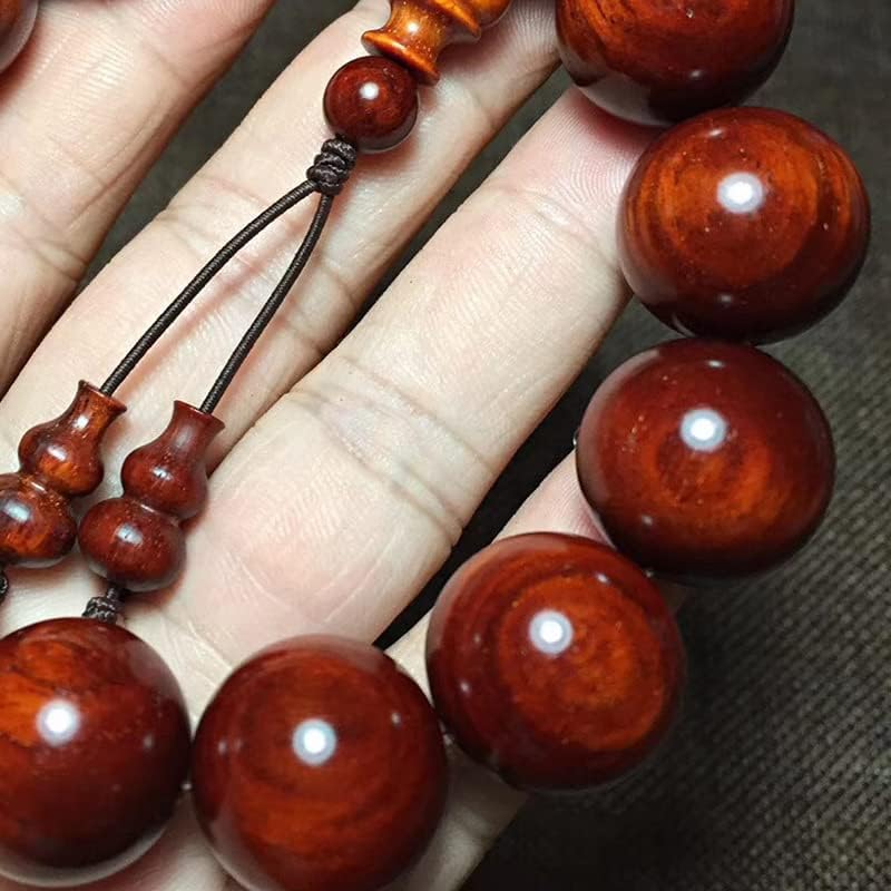 印度小叶紫檀1.8 * 13颗佛珠手串鸡血红带金星高油密玻璃底(小叶紫檀鸡血红带金星)