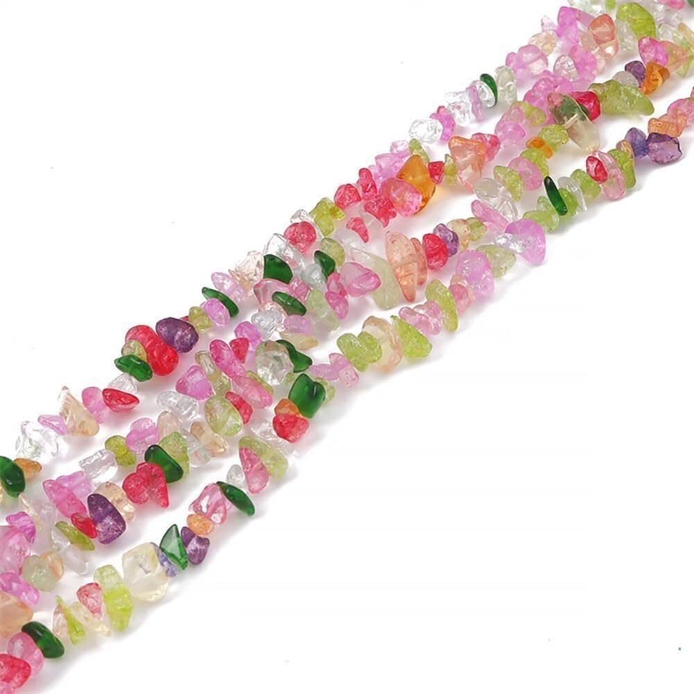 400Pcs Stone Beads for Jewelry Making,5-10 mm Loose Waist Beads Bulk for Craft, Transparent Beads Irregular Beads for Bracelets Keychain Earring,(Mixed Color,5 10 mm(1600P))