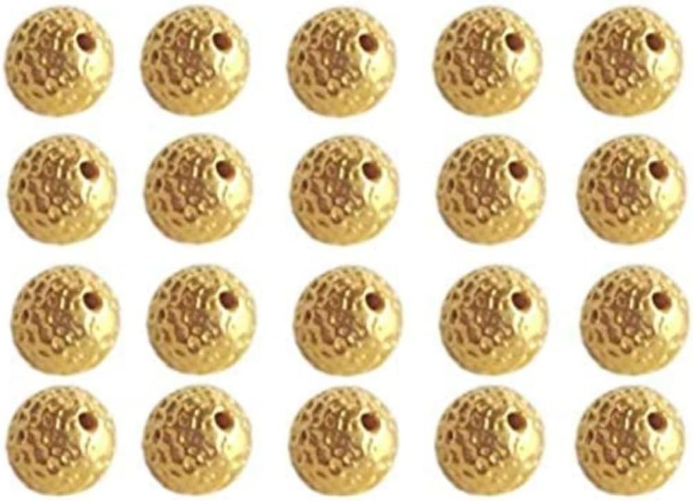 Solid 22K/18K Yellow Fine Gold 4.5 MM 64 Pieces Dotted Round Beads For Personalized Jewellery And Jewellery Customization