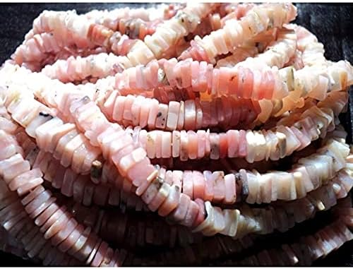 BEADS GEMSTONE 5 Strand Natural Peruvian Pink Opal, Heishi Bead, Spacer Bead, 5mm Beads, Heishi Bead, 16 Inches Code-HIGH-17346