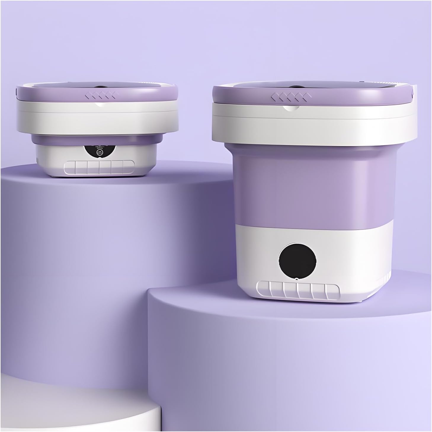 Home Mini Foldable Washing Machine, 12L Small Washing Machines With Spin Basket, For Apartments, Dorm, RV, Trave (Purples)