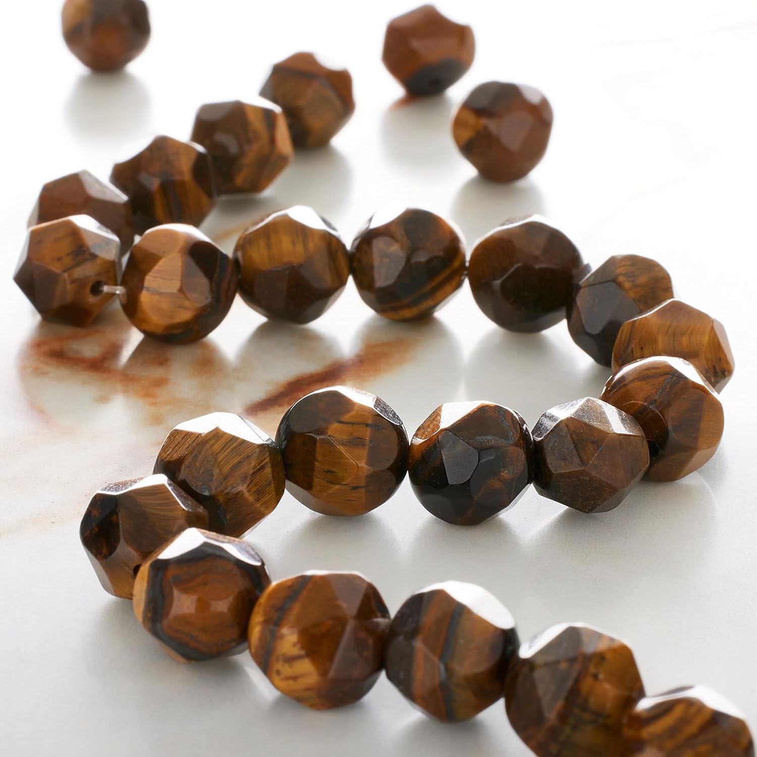 Bead Landing Yellow Tiger's Eye Triangle Faceted Beads, 10mm, 12 Pack