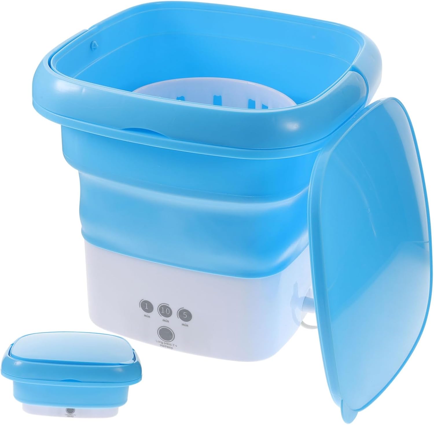 Portable Folding Washing Machine Mini Washer with Timer Touchscreen for Underwear Lightweight Clothes Detachable Drain Basket Compact and Foldable for Camping Apartments Dorms RVs