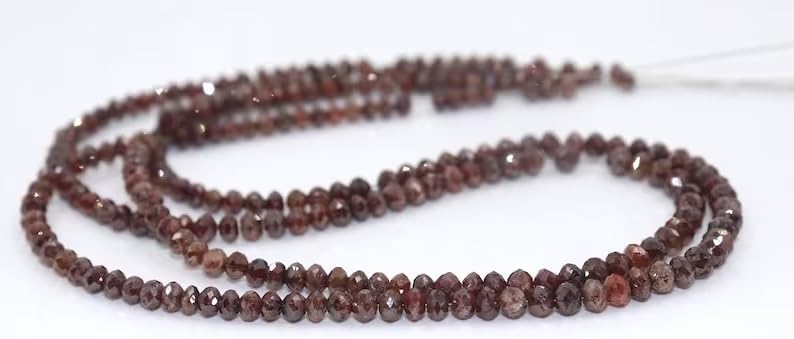 Natural Red Diamond Faceted Rondelle Beads 3.5-4.5MM Rare Diamond Beads for Jewelry Making