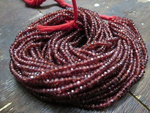 Natural Garnet Rondelle Beads Facited 10 String Of 3.50 mm 14