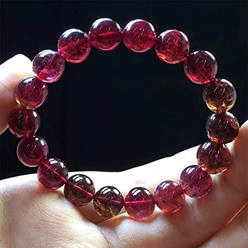 1 Strands Natural Red Pink Tourmaline Stretch Bracelet Round Beads 10mm 04423