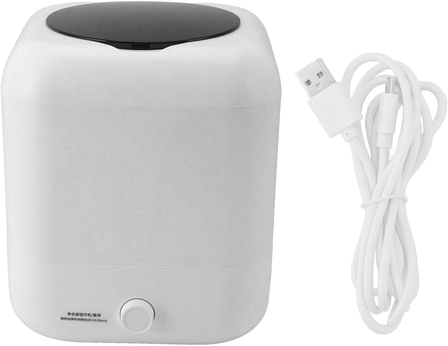 5L Portable Washing Machine, PP Automatic Water Inlet and Drain Mini Laundry Washer with 3 Gear Timer, Mini Washing Machine for Apartment Dorm RV Travel White (White)