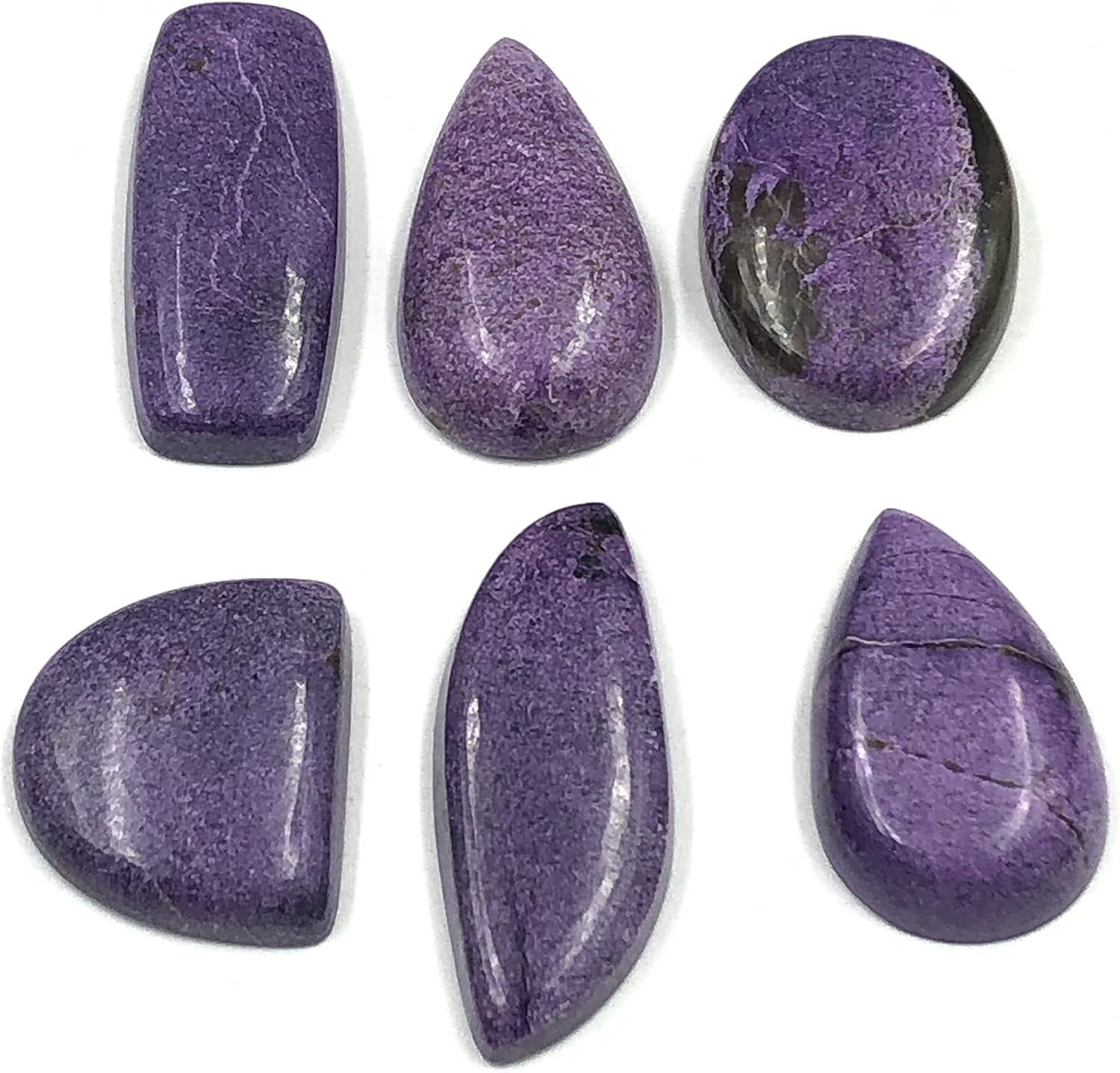 Natural PURPURITE Gemstone Loose Cabochon Lot For Jewelry Making, Loose Gemstone For Ring, Earring & Pendant Necklace, Jewelry Making Cabochons, Healing Gemstones