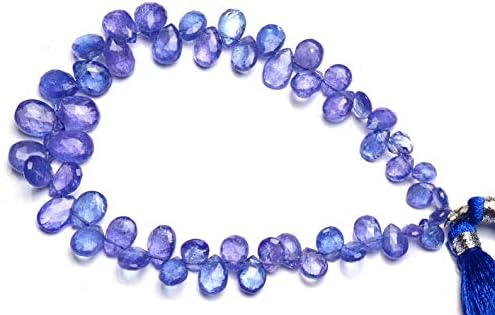 GEMZ 8 inch Strand of Natural Tanzanite pear Shape Faceted Cut Blue Color briollete Beads for DIY Jewelry Making- Earring Necklace Bracelet.