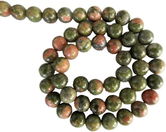 Unakite Large Hole Gemstone Beads, 8mm Smooth Round Beads, 15 Inch lot of 25 Strands CHIK-STRD-99862