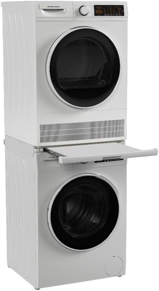 Hamilton Beach Fullsize 2.2 cu ft Front Load Washer and 4 cu ft Dryer Combo - 24” Wide - includes Stacking Kit and Drawer