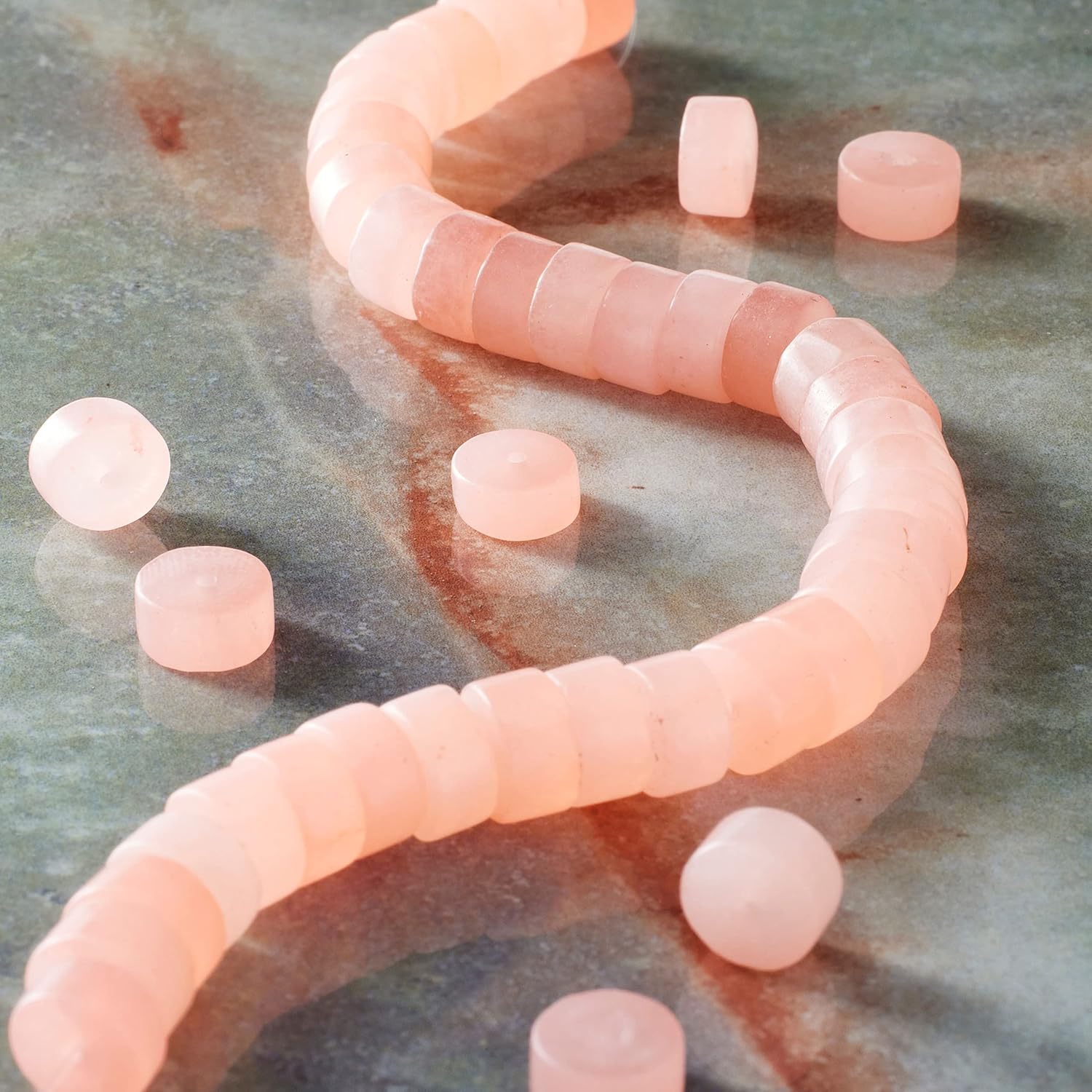 Bead Landing Pink Quartz Matte Heishi Beads, 12 Pack