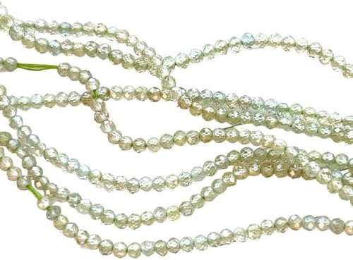 Mint Green Zircon, 2.25mm Rondelle, AAA Gemstone Beads, Faceted Tiny Pastel Gems for Making Jewelry and Beading, Necklace Making Supplies CHIK-STRD-67239