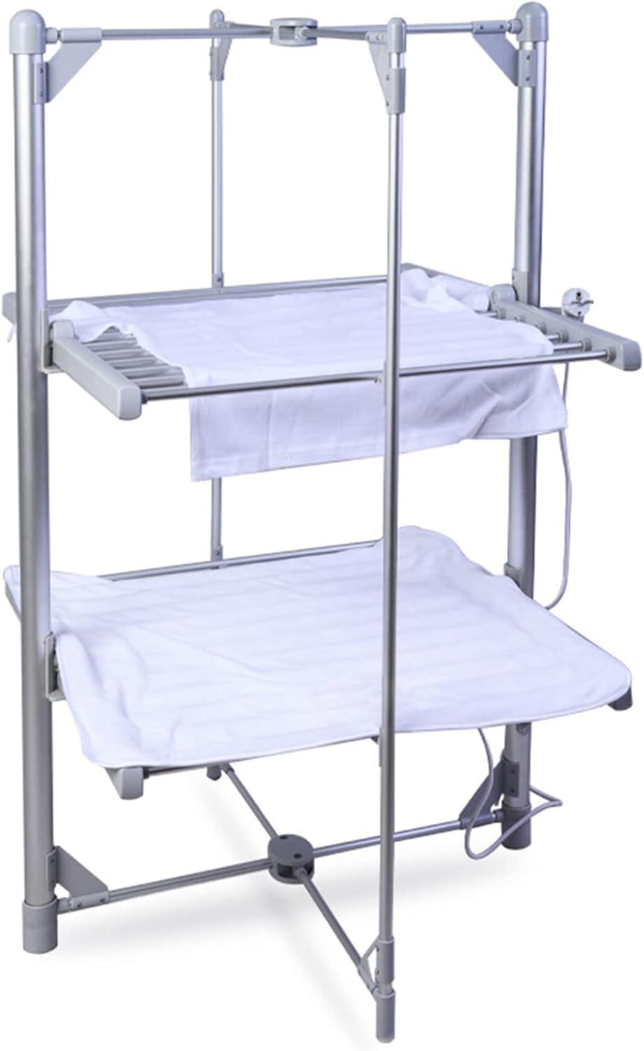 Electric Clothes Dryer, Clothes Dryer Rack 2 Tier Electric Heated Laundry Dryer Rack Folding Indoor Airer Wet Laundry Drying Horse Rack, 24 Heated Bars, 230W, Energy-Efficient