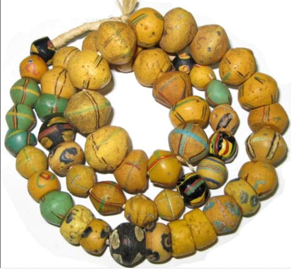 Venetian Antique King Wound Mixed bicone Glass Trade Beads