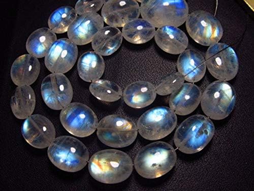 awesome - arainbow moonstone - smooth oval briolett rainbow blue fire huge size 7x8.5-11.5x15 mm 33 pcs