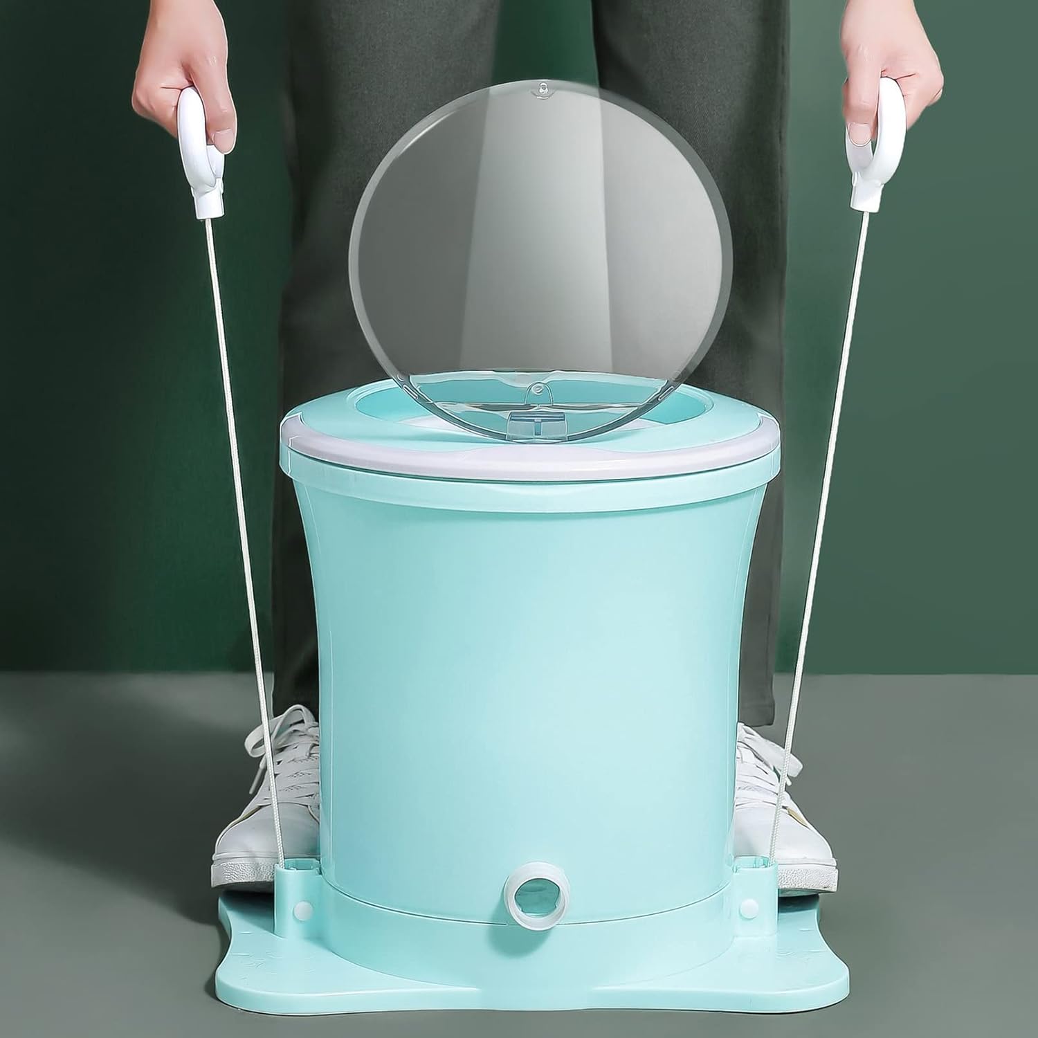 Mini Washing Machine Portable Manual Dryer Dehydrator, Non-Electric Spin Dryer Hand Powered Laundry Spinner, Compact Clothes Underwear Sock Dehydrator Compact, for Rv's/Camping/Apartments/Dorms