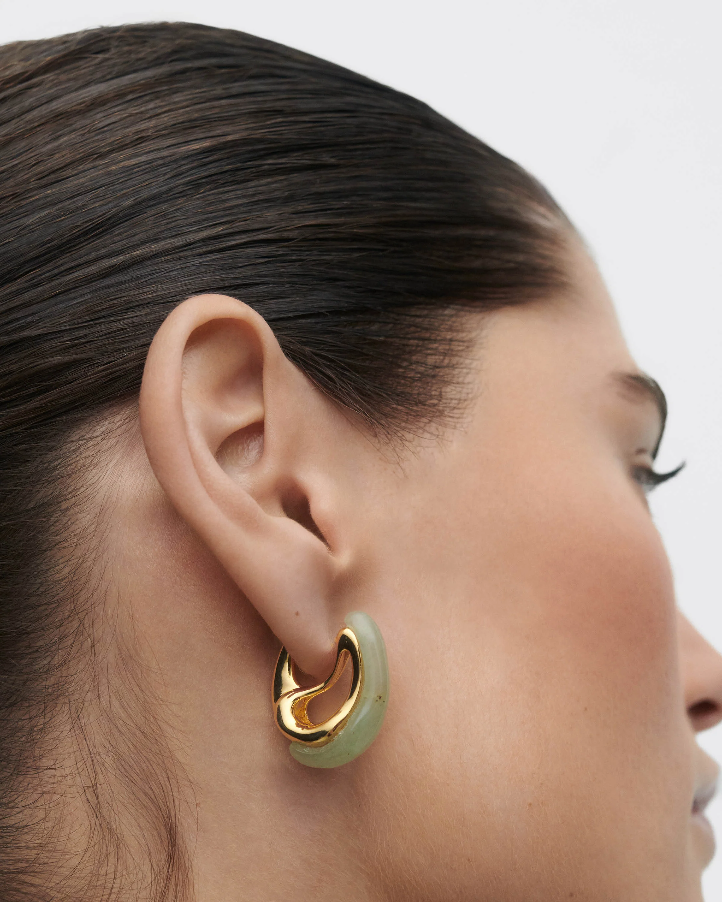 Green aventurine Brisa hoops