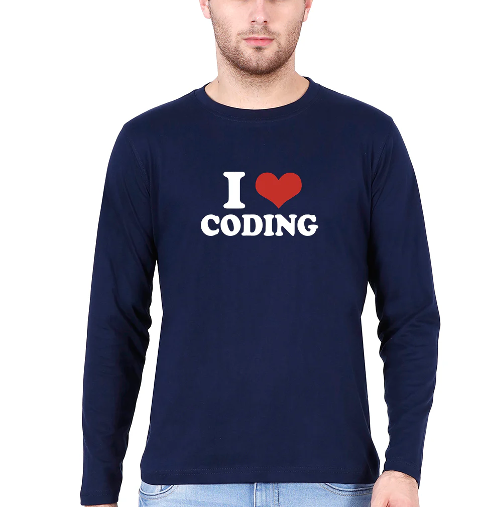 I Love Coding Full Sleeves T-Shirt for Men