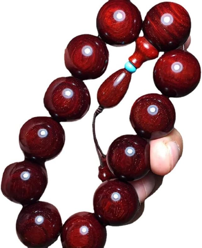 Mascot Wooden Crafts Wood Carving Art Wood Decoration Artwork 小叶紫檀2.0 * 12颗手串 酒红底色泥料油性足 手感圆润男女佛珠念珠(小叶紫檀酒红泥料2.0 * 12颗)