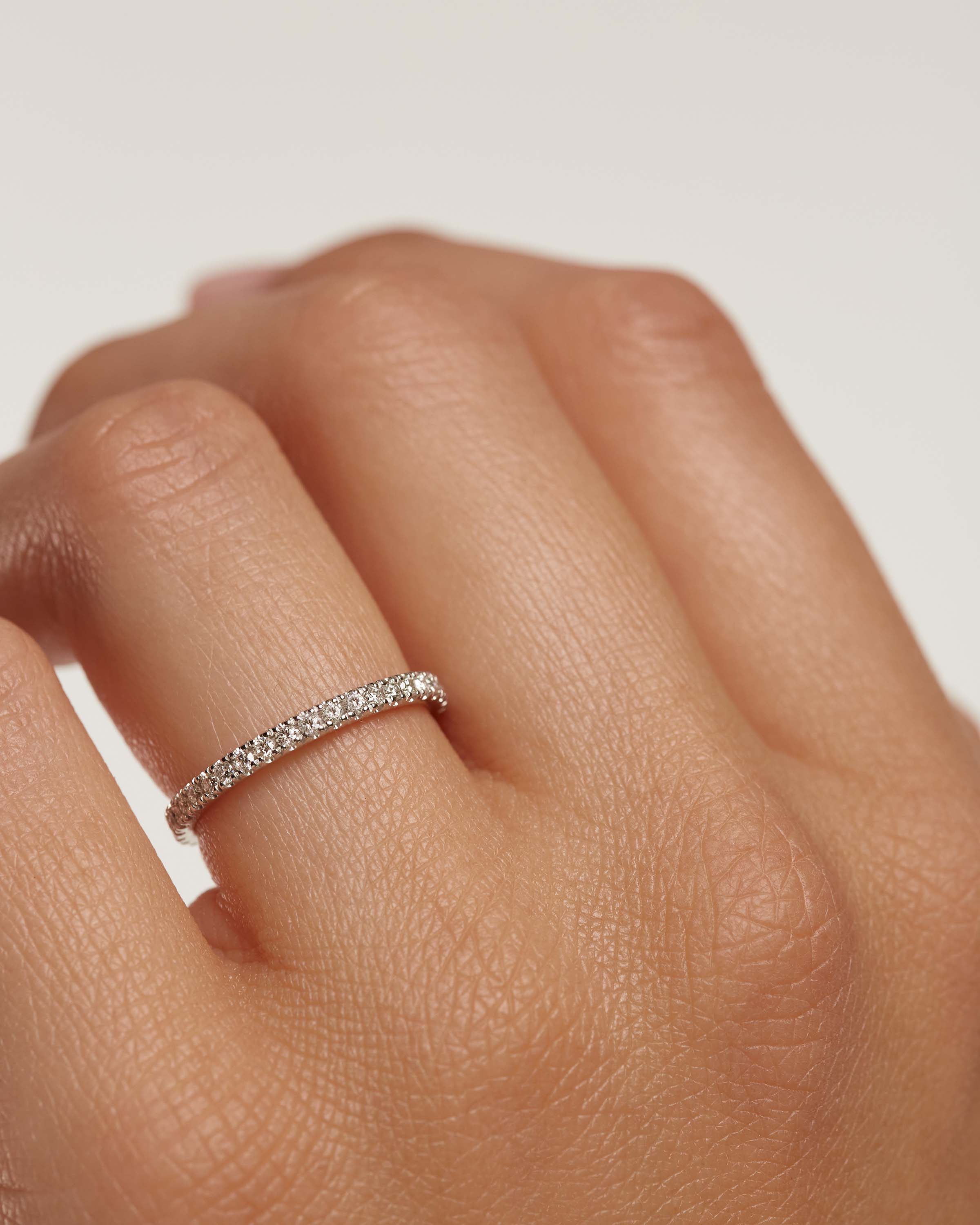 Diamonds and White Gold Eternity Medium Ring