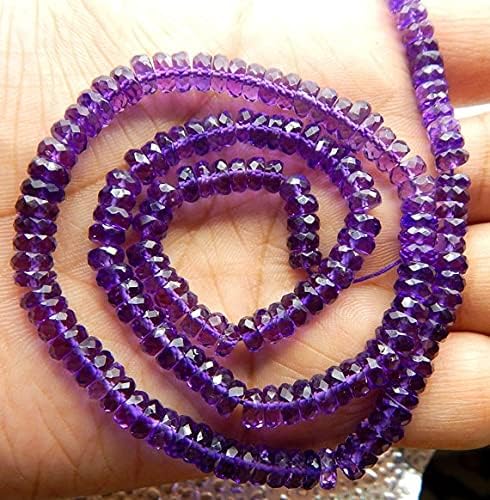 13 inch Strand of gem Amethyst tyre Faceted Purple Beads for DIY Jewelry Making. Amethyst Beads Strand #Code - BDSSTR-02019