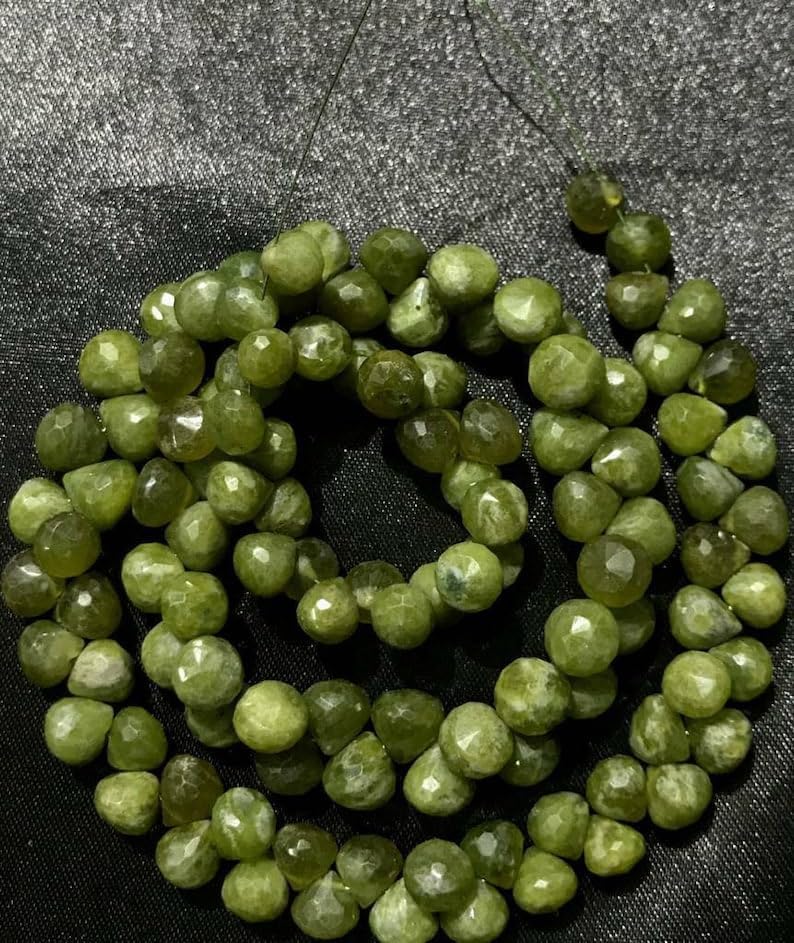 Natural Natural Green Wonder Sapphire Onion facated Beads 8 MM 18 inch Long String Jewelry Making Gemstone Beads for Necklace Bracelet