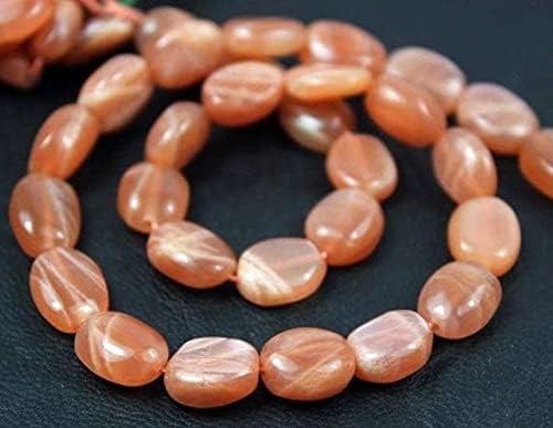 Beads Gemstone 10 Strand Lot Natural Orange Peach Moonstone Smooth Oval Gemstone Loose Craft Beads 13 Inch Long 10mm 8mm Code-HIGH-26713