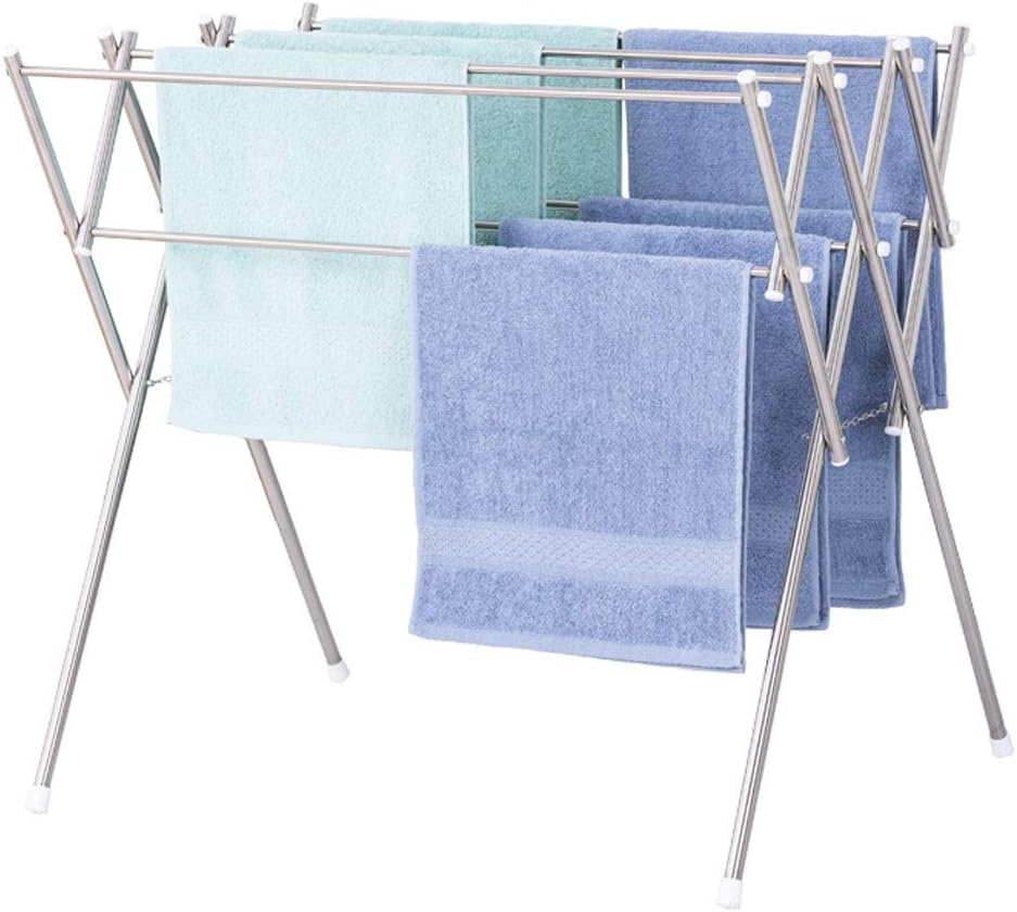 Clothes Drying RacksAirer Drying Rack 4 Tracks Folding Double Layer Clothes Airer 304 Stainless Steel Bathroom Towel Rail Balcony Strong Sturdy Dryer Space Saving beautif