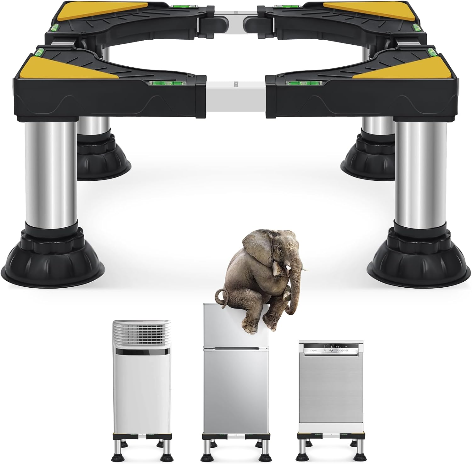 WBD WEIBIDA Mini Fridge Stand Washer And Dryer Stand for 16-24 Inch Appliance Portable Washing Machine Stand Base with 4 Strong Feet Laundry Pedestal Universal Stand (Height 7