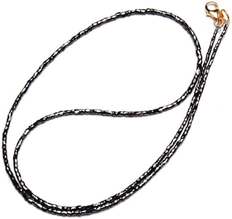 Natural Super Quality Black Diamond Pipe Shape Beads Necklace 18