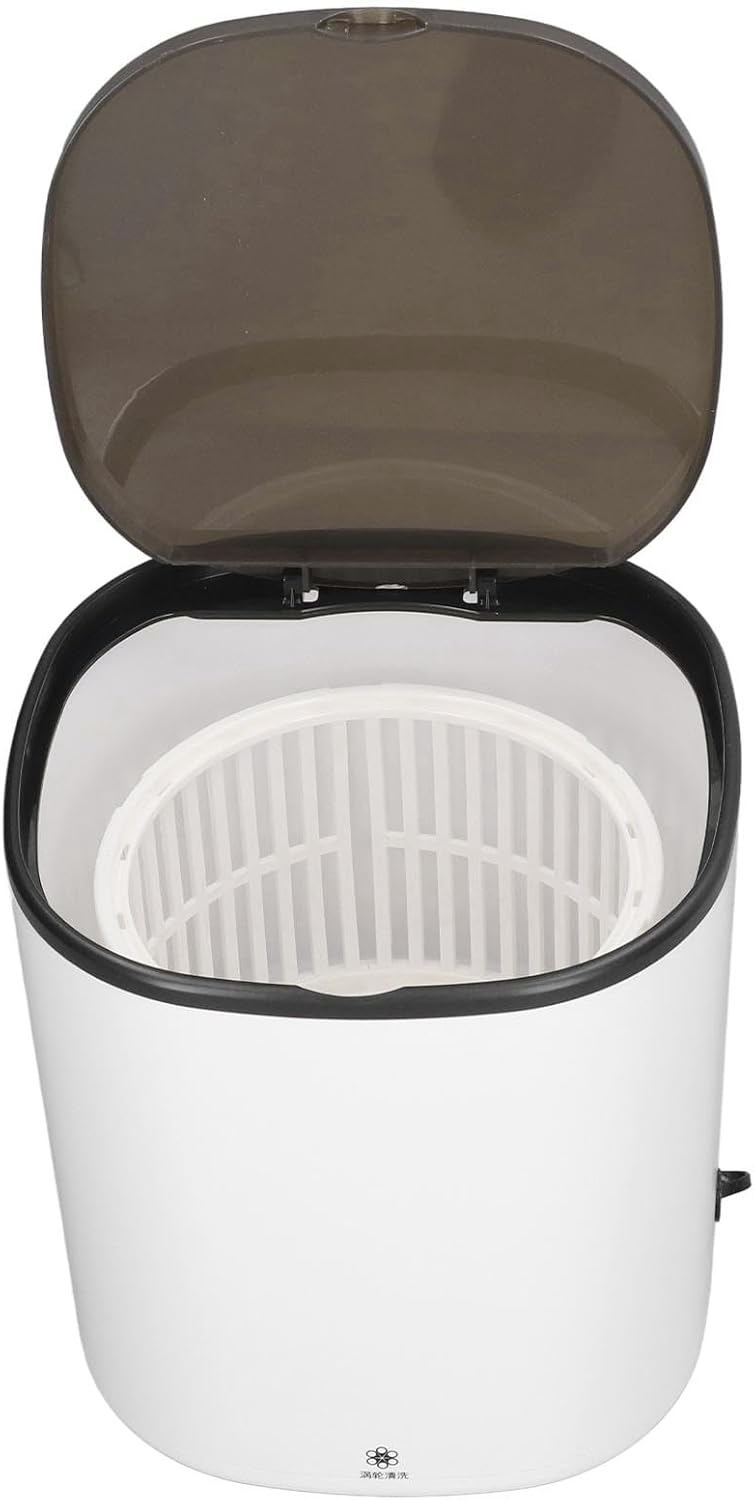 Portable Mini Washing Machine Mini Portable Washer with Drain Basket Turbine Laundry Washer for Travel Apartment RV White (US Plug)