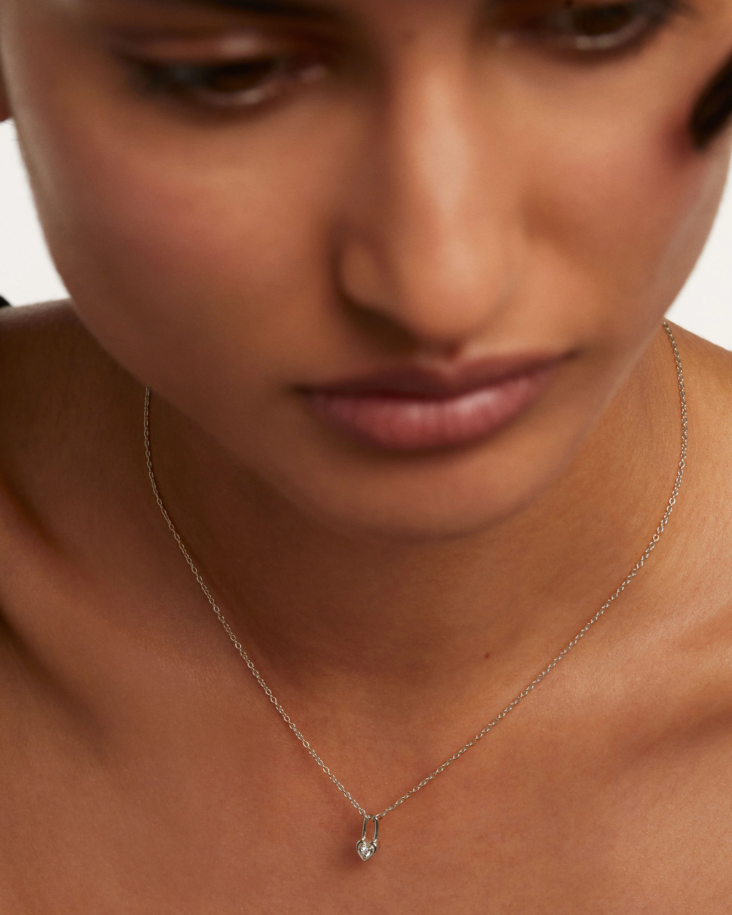 Heart Padlock Silver Necklace