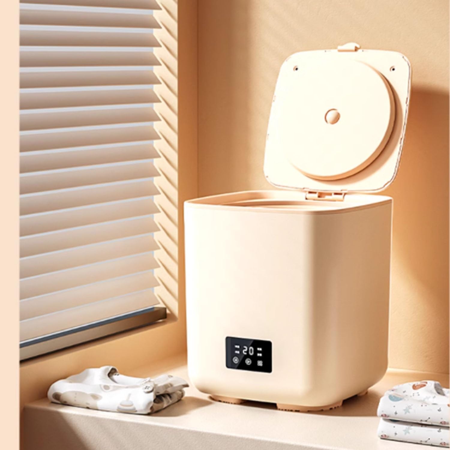 Portable Mini Washing Machine, Compact Washer for Socks, Baby Clothes Or Small Items, 7L Small Washer for Apartment, RV, Laundry, Travel, Hotel, Personal