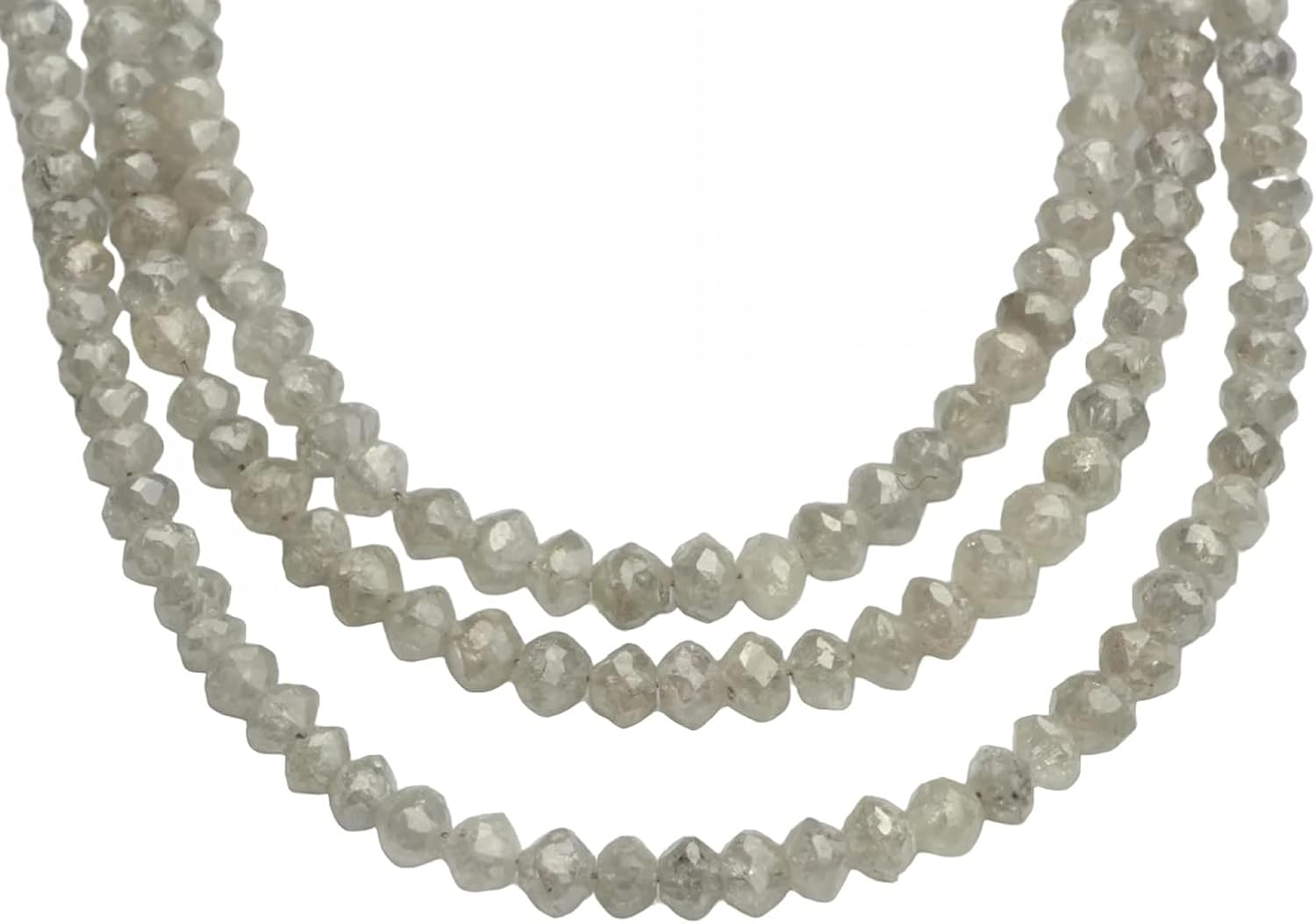 1 Strand Gray Diamond 2.2mm Faceted Rondelles Beads Natural Precious Diamond Beads 16