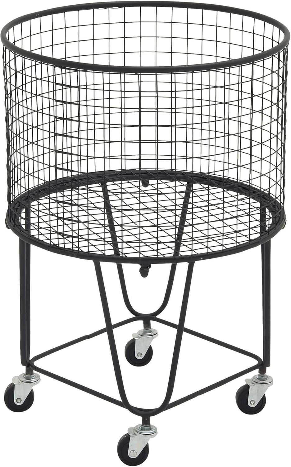 CosmoLiving by Cosmopolitan Metal Storage Cart Deep Set Rolling Mesh Laundry Basket , 18