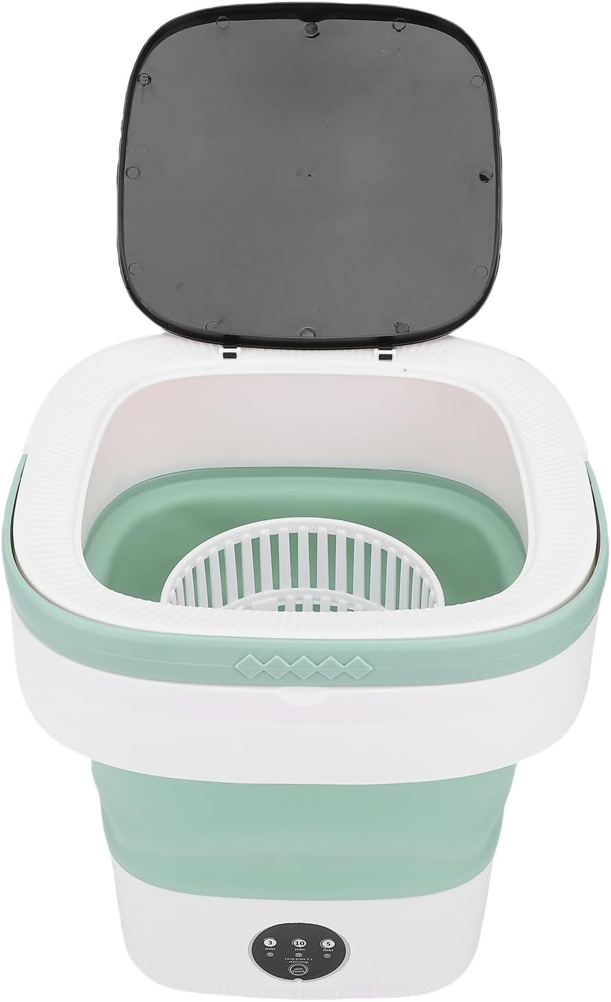 Fockety Portable Washing Machine, 36W 12L Laundry Machine Low Noise Collapsible Laundry Foldable Washer Small Clothes Washer for Hotel, Apartment, Home and Travel