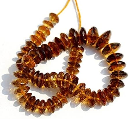 13 inch Strand of gem Beer Quartz Button Faceted Brown Beads for DIY Jewelry Making. Beer Quartz Beads Strand #Code - YUGNA_BEDSTRAND_02236