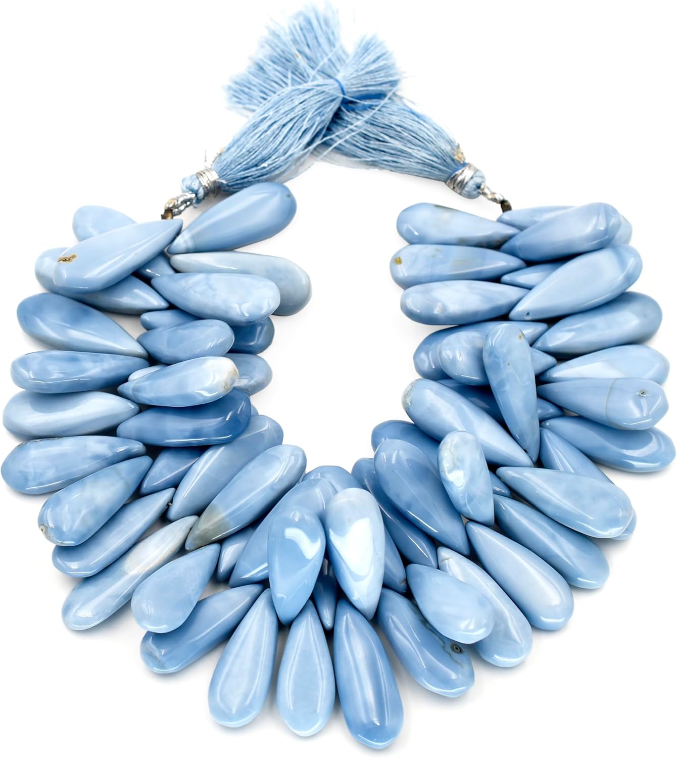 Natural Blue Opal Gemstone for Pendant Necklace Healing Crystal Loose Stone Beads for Jewelry Making DIY Craft Project Faceted Bead Wholesale Lot 10X24 to 10X27 mm Beads 8 Inch Strand