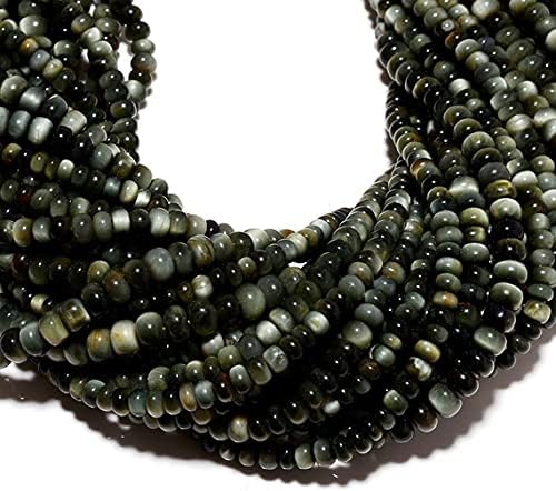 Cats Eye Chrysoberyl, Cats Eye Rondelle Beads, 6mm Beads, 14 Inch Strand