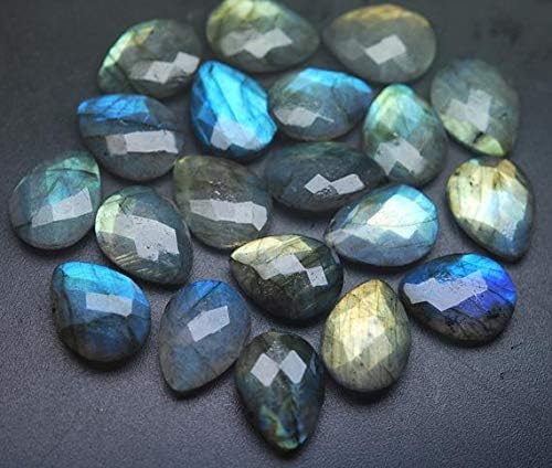 10 Beads,Super Finest Blue Flash Labrarite Faceted Pear Shape Briolettes Size13x18mm aprx Code-HIGH-57542