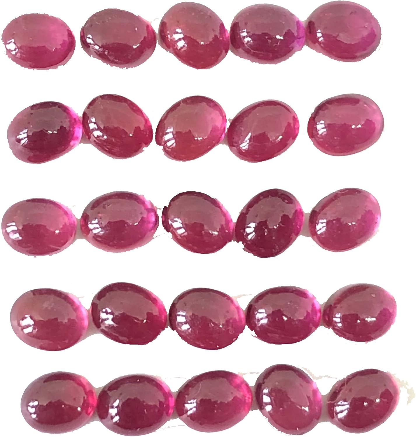 15.94 Ct Luster Ruby Oval Shape Cabochon Size 5x4 mm Attractive High Quality Wholesale 25 Pcs Lot Loose Gemstone Best For Making Necklace, Pendant, Earring Jewelry