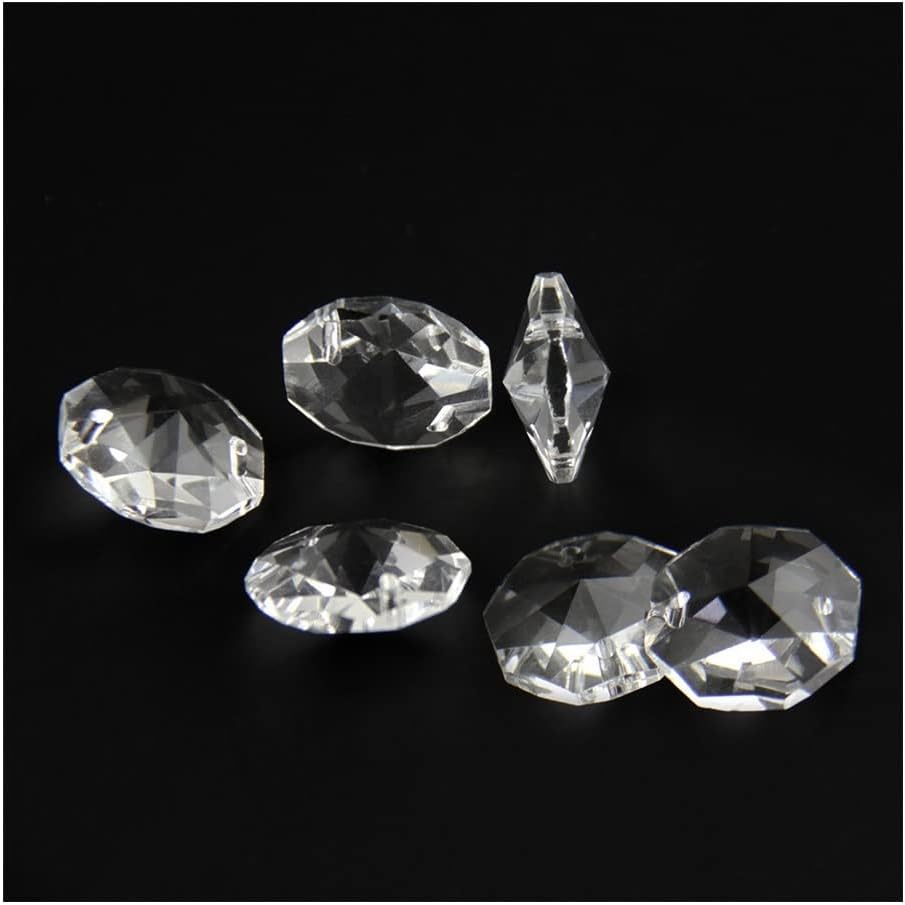 Chandelier Crystal Prisms Pendants 2000pcs 14mm Clear crystal octagon beads K9 Crystal Octagon Bead with 2 holes for Chandelier Parts, DIY jewelry making, curtain garland Chandelier Crystal Prisms Pen