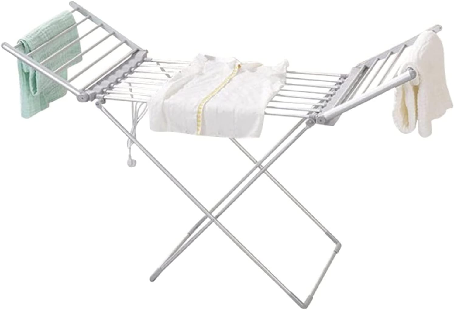 20 Bars Heated Clothes Dryer Folding,Heated Clothes Rail Airer Dryer with Wings,Energy-Efficient Electric Clothes Drying Rack for Home