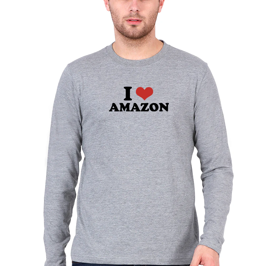 I LOVE AMAZON Full Sleeves T-Shirt for Men