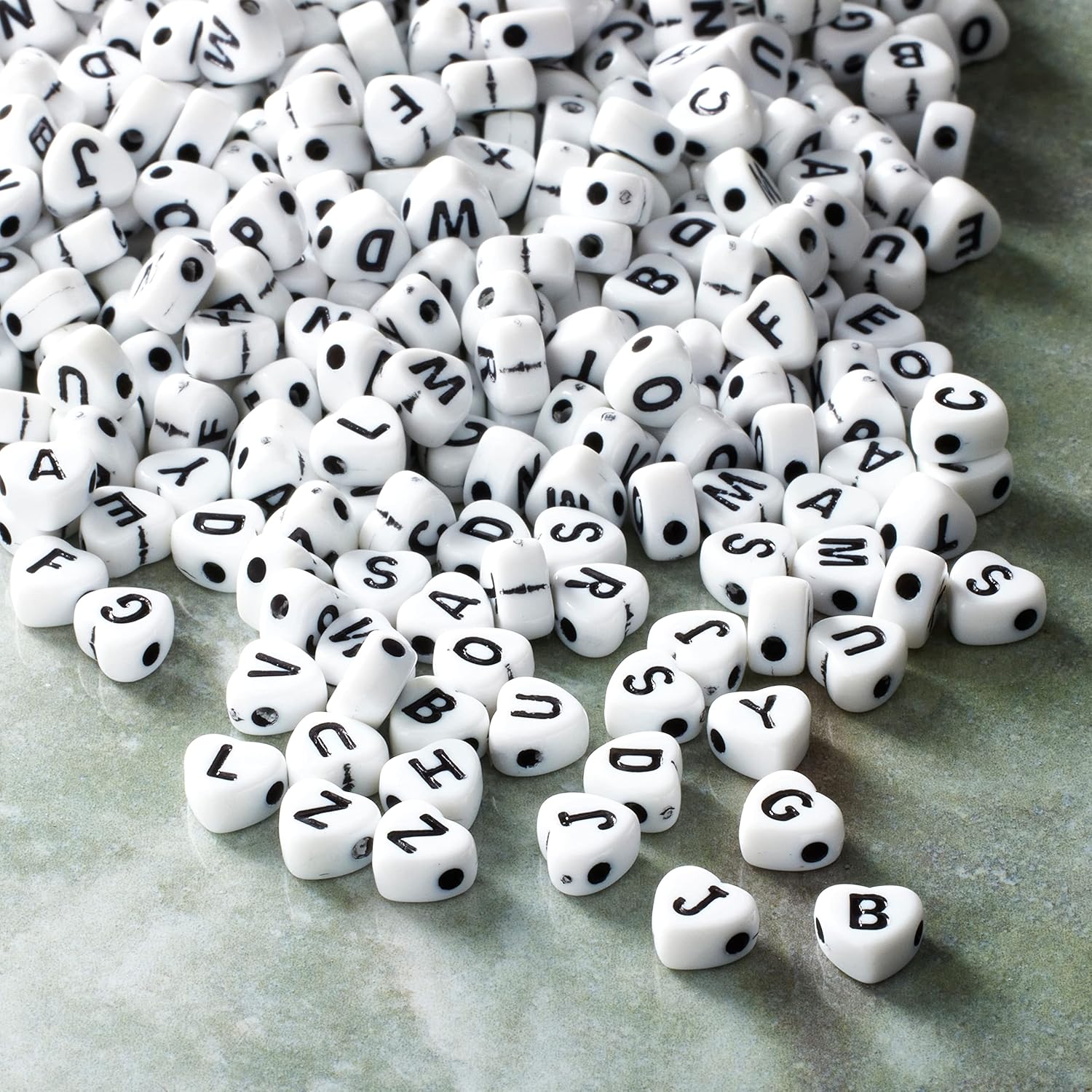 Bead Landing 12 Pack: Alphabet Acrylic Heart Craft Beads, 7mm