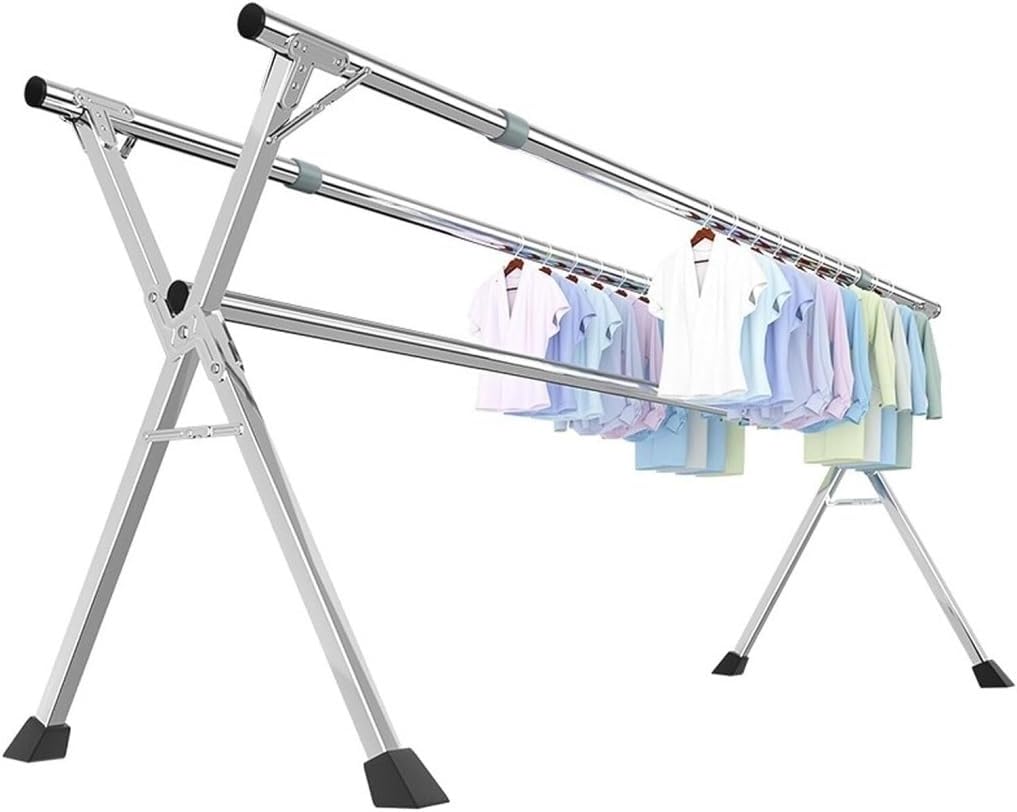 Clothing Drying Rack Laundry Drying Rack Folding Space Saving Retractable Hanger Rack Heavy Duty Stainless Steel Garment Rack Clothes Dryer Rack