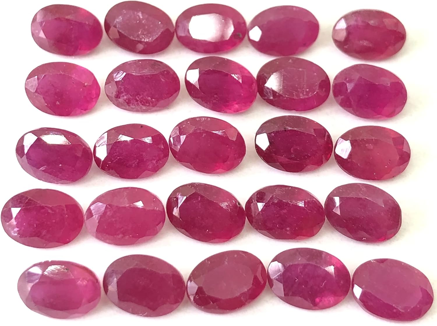 Red Ruby Oval Shape Cut Faceted Loose Gemstone Size 4x3 mm, 5x3 mm, 5x4 mm, 6x4 mm, 7x5 mm, 8x6 mm, 9x7 mm, 10x8 mm, 11x9 mm & 12x10 mm Medium Quality All Matching Stone For Making Ring, Pendant, Earring Jewelry