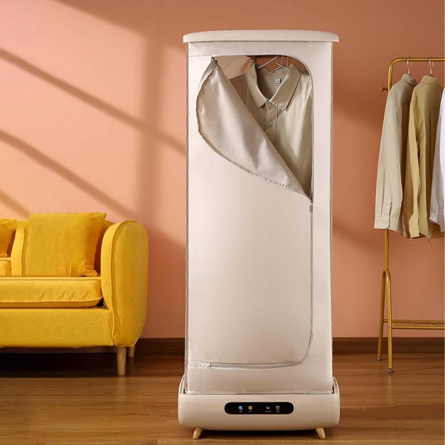 Automatic Electric Heated Clothes Dryer - 800W Portable Mini Ironing Machine with Remote Control, Foldable Design, 240 Min Timer, 30kg Capacity, Efficient & Space-Saving Clothes Airer