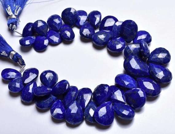 BEADS GEMSTONE 1 Strand Natural 8 Inch Full Strand, Gem Stone Natural Lapis Lazuli Faceted Pear Beads Briolettes,Size 12 to 16 MM Code-HIGH-21764